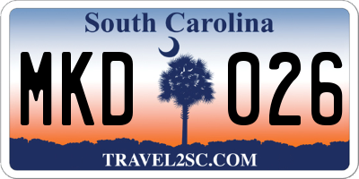 SC license plate MKD026