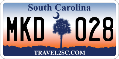 SC license plate MKD028