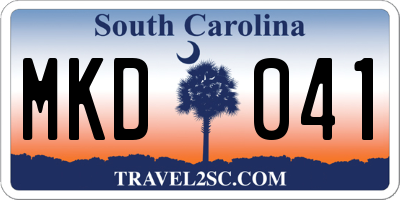 SC license plate MKD041