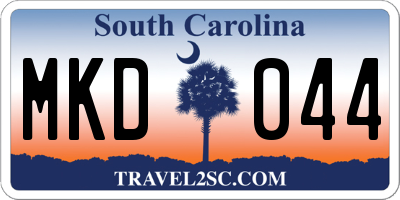 SC license plate MKD044