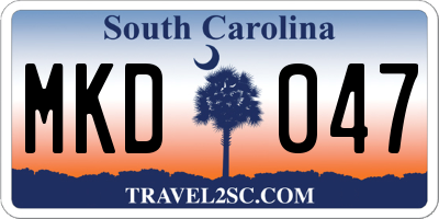 SC license plate MKD047