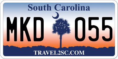 SC license plate MKD055