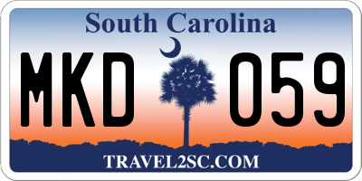 SC license plate MKD059