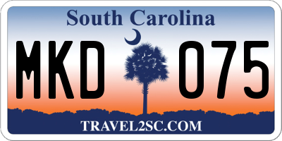 SC license plate MKD075
