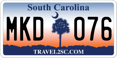 SC license plate MKD076