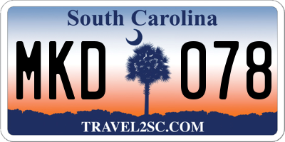 SC license plate MKD078