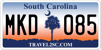 SC license plate MKD085