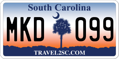 SC license plate MKD099