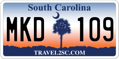 SC license plate MKD109