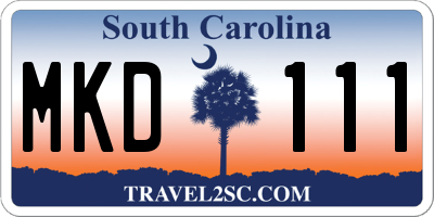 SC license plate MKD111