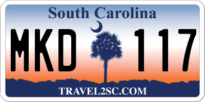 SC license plate MKD117