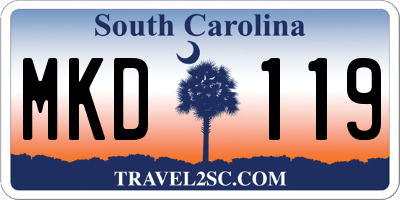 SC license plate MKD119