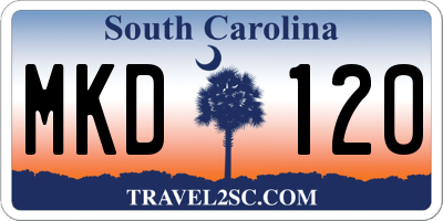 SC license plate MKD120