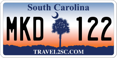 SC license plate MKD122
