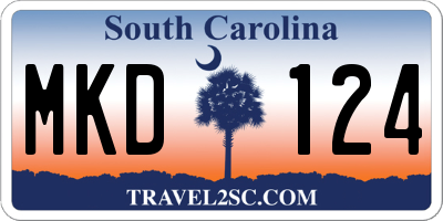 SC license plate MKD124