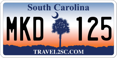 SC license plate MKD125