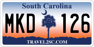 SC license plate MKD126