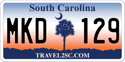 SC license plate MKD129