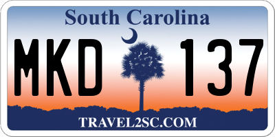 SC license plate MKD137