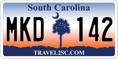 SC license plate MKD142