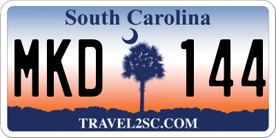 SC license plate MKD144
