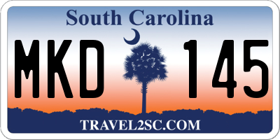 SC license plate MKD145