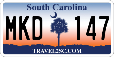 SC license plate MKD147