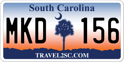 SC license plate MKD156
