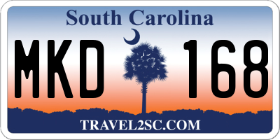 SC license plate MKD168
