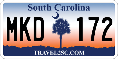 SC license plate MKD172