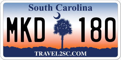 SC license plate MKD180