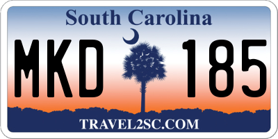 SC license plate MKD185