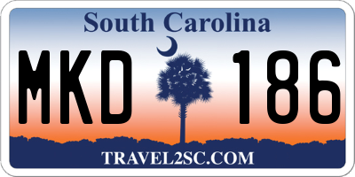 SC license plate MKD186