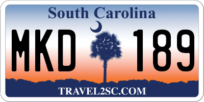 SC license plate MKD189
