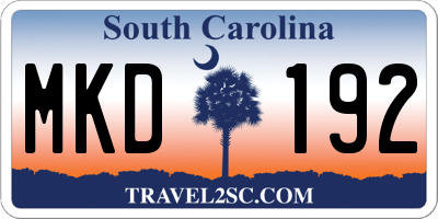 SC license plate MKD192