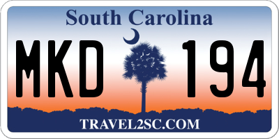 SC license plate MKD194