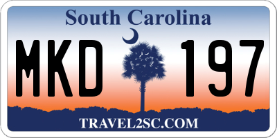 SC license plate MKD197
