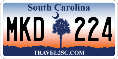 SC license plate MKD224