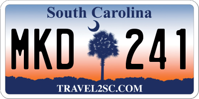 SC license plate MKD241