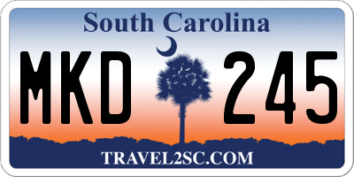 SC license plate MKD245
