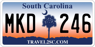 SC license plate MKD246