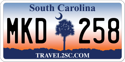 SC license plate MKD258