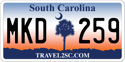 SC license plate MKD259