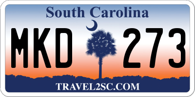 SC license plate MKD273