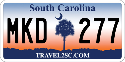 SC license plate MKD277