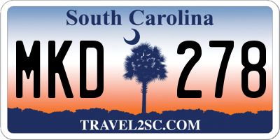 SC license plate MKD278