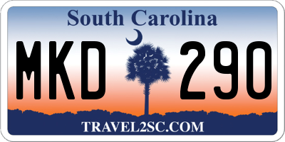 SC license plate MKD290