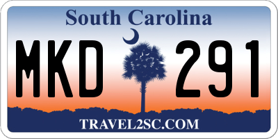 SC license plate MKD291