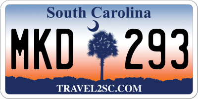 SC license plate MKD293