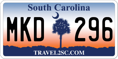 SC license plate MKD296